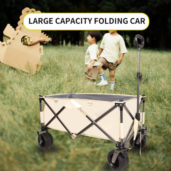 Folding Van, Heavy-duty Practical Beach Cart For Sand, With Large Wheels, Adjustable Handles And Drink Holders, Suitable For Shopping, Camping, Gardening And The Outdoors - Image 8