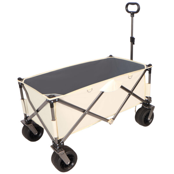 Folding Van, Heavy-duty Practical Beach Cart For Sand, With Large Wheels, Adjustable Handles And Drink Holders, Suitable For Shopping, Camping, Gardening And The Outdoors - Image 2