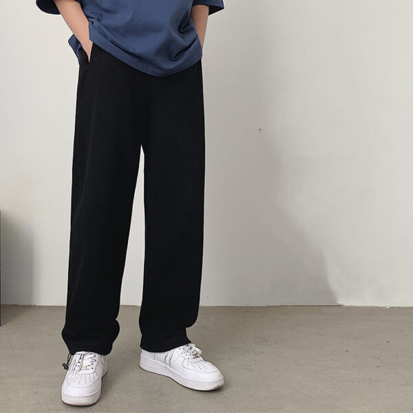 Straight Wide Leg Men's Knitted Track Sweatpants - Image 7