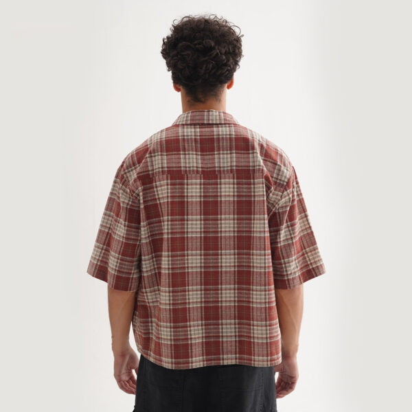 Loose Short Plaid Casual Fashion Short Sleeve Shirt - Image 6