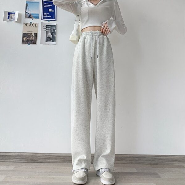 Straight Wide Leg Men's Knitted Track Sweatpants - Image 6