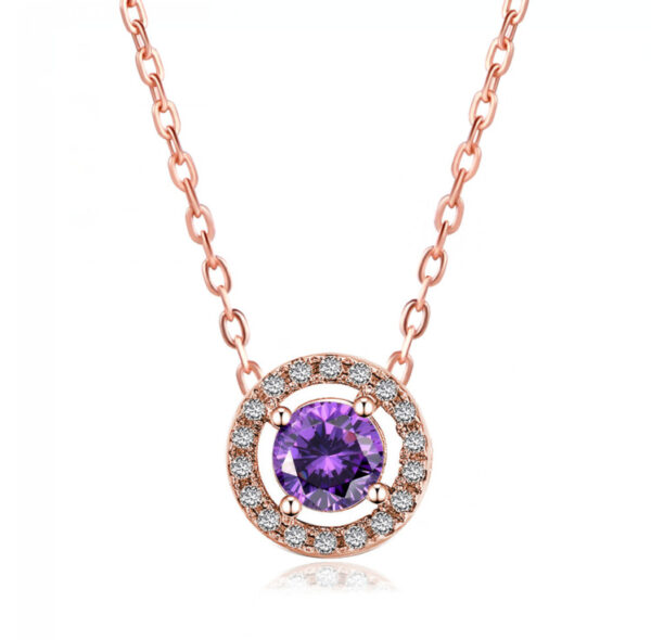 Women's Stylish Round Zircon Pendant Clavicle Chain - Image 4