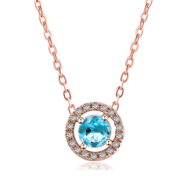 Women's Stylish Round Zircon Pendant Clavicle Chain - Image 8