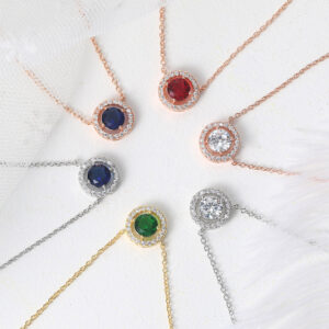 Women's Stylish Round Zircon Pendant Clavicle Chain